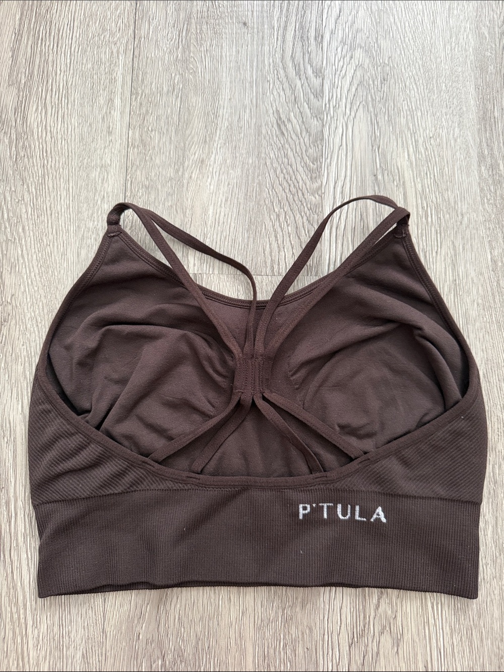 P'tula Ribbed Double-Strap Brami in Brown